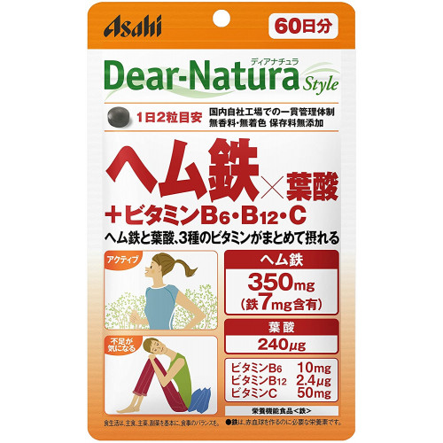 Железо, фолиевая кислота, витамины B6, B12, C Dear-Natura Asahi 