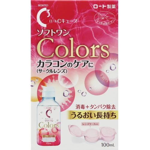 Японский увлажняющий раствор для цветных контактных линз Rohto C Cube Soft One Colors