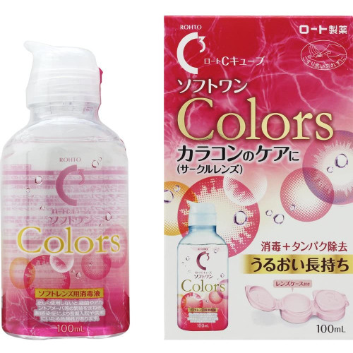Японский увлажняющий раствор для цветных контактных линз Rohto C Cube Soft One Colors