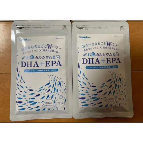 Японские DHA EPA с рыбным кальцием Seedcoms и витамином Д 