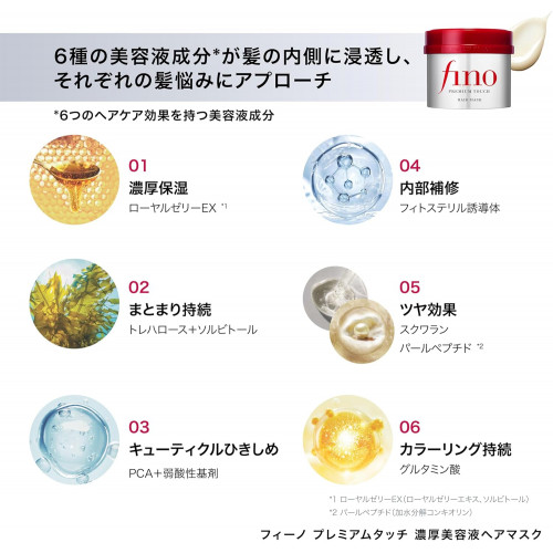 Японская интенсивная питающая маска для поврежденных волос Shiseido Fino Premium Touch